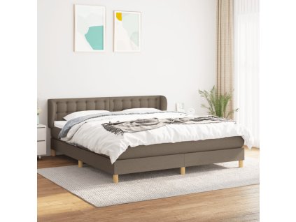vidaXL Posteľný rám boxspring s matracom sivohned 180x200 cm látka