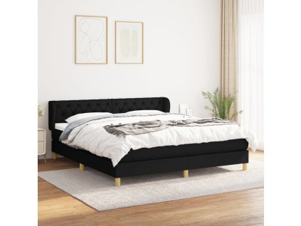 vidaXL Posteľný rám boxspring s matracom čierny 160x200 cm látka