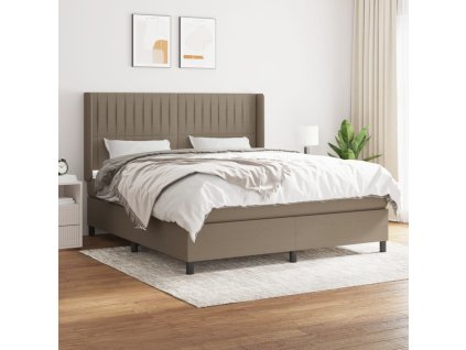vidaXL Posteľný rám boxspring s matracom sivohned 180x200 cm látka
