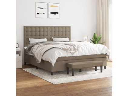 vidaXL Posteľný rám boxspring s matracom sivohned 180x200 cm látka