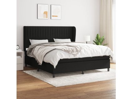 vidaXL Posteľný rám boxspring s matracom čierny 160x200 cm látka