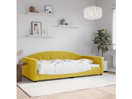 vidaXL Denná posteľ žltá 100x200 cm zamat