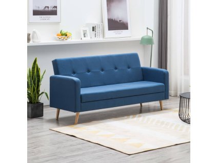 vidaXL Pohovka látková modrá