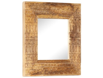 vidaXL Ručne vyrezávané zrkadlo 50x50x2,5cm masívne mangovníkové drevo