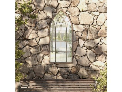 vidaXL Záhradné zrkadlo pieskové 100x45 cm exteriérové železo