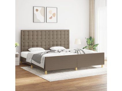 vidaXL Posteľ bez matraca sivohnedá 200x200 cm látka