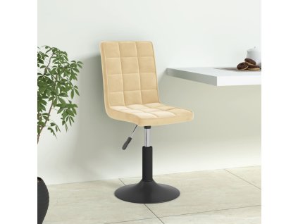 vidaXL Otočné jedálenské stoličky 6 ks krémové zamat