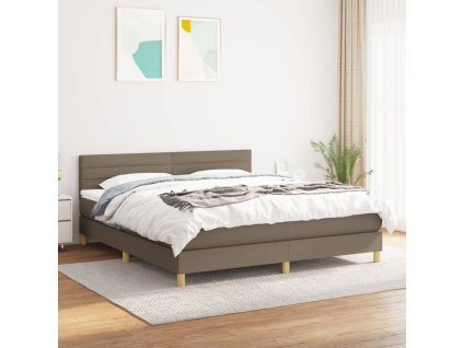 vidaXL Posteľný rám boxspring s matracom sivohned 180x200 cm látka