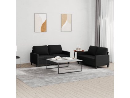 vidaXL 2-dielna sedacia súprava s vankúšmi čierna látka