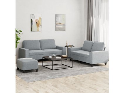 vidaXL 3-dielna sedacia súprava bledosivá látka