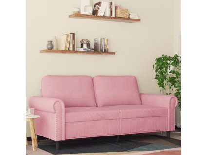 vidaXL 2-miestna pohovka ružová 140 cm zamat