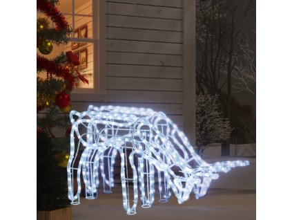 vidaXL Siluety vianočných sobov 2 ks studené biele 73x31x45 cm