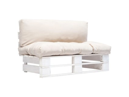 vidaXL Záhradná pohovka z paliet, pieskové podložky, borovica