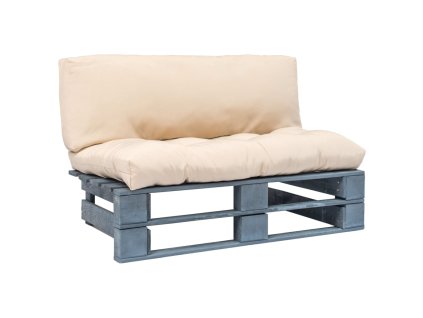 vidaXL Záhradná pohovka z paliet, pieskové podložky, borovica