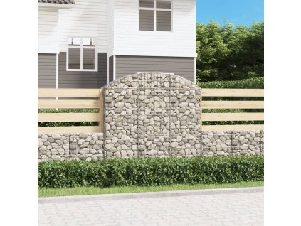 vidaXL Oblúkový gabionový kôš 150x30x140/160 cm pozinkované železo