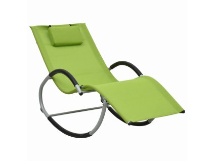 vidaXL Záhradné ležadlo s vankúšom, zelené, textilén