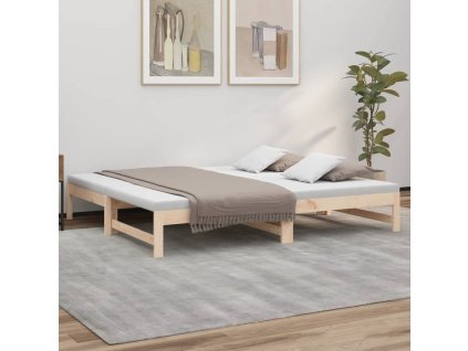 vidaXL Rozkladacia denná posteľ 2x(90x190) cm borovicový masív