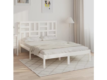 vidaXL Posteľný rám biely masívne drevo 120x200 cm