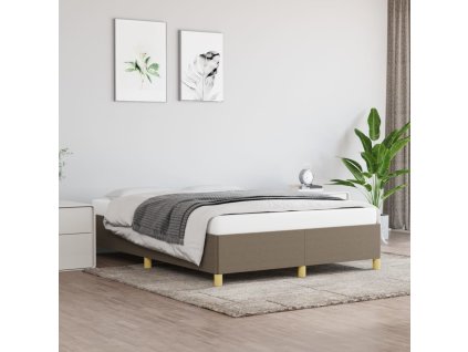 vidaXL Posteľ bez matraca sivohnedá 140x200 cm látka