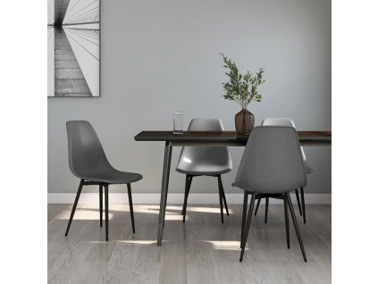 vidaXL Jedálenské stoličky 4 ks, sivé, PP