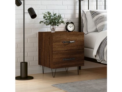 vidaXL Nočný stolík hnedý dub 40x35x47,5 cm kompozitné drevo