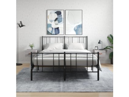 vidaXL Nástenné nočné stolíky 2 ks sivé sonoma 35x35x20 cm