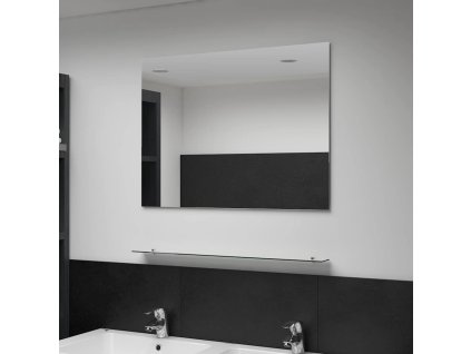 vidaXL Nástenné zrkadlo s poličkou 80x60 cm, tvrdené sklo