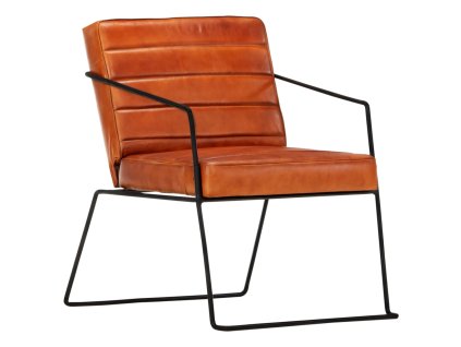 vidaXL Kreslo bledohnedé pravá koža