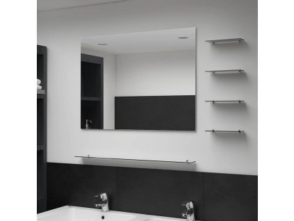 vidaXL Nástenné zrkadlo s 5 poličkami, strieborné 80x60 cm