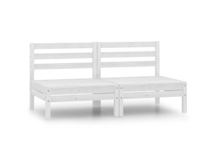 vidaXL Záhradné stredové pohovky 2 ks biele masívna borovica