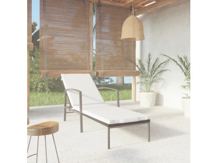 vidaXL Záhradné ležadlo s podložkou polyratan čierne