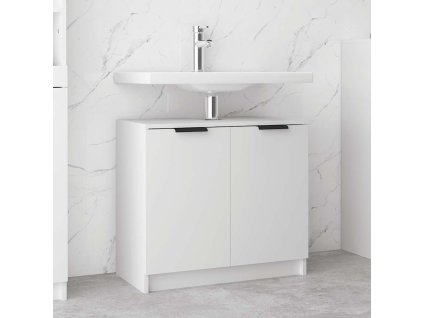 vidaXL Kúpeľňová skrinka biela 64,5x33,5x59 cm spracované drevo