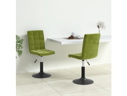 vidaXL Otočné jedálenské stoličky 2 ks bledozelené zamatové