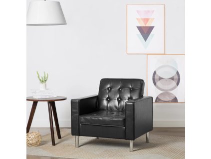 vidaXL Kreslo čierne 75x70x75 cm umelá koža