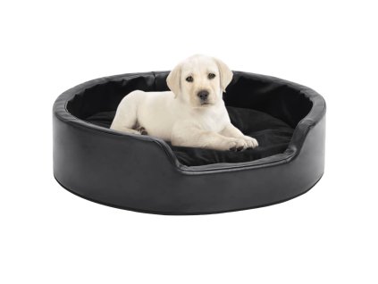 vidaXL Pelech pre psa čierny 69x59x19 cm plyš a umelá koža