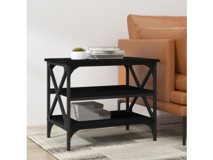 vidaXL Bočný stolík čierny 55x38x45 cm spracované drevo