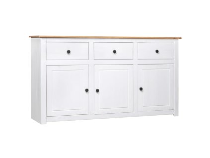 vidaXL Komoda biela 135x40x80 cm masívne borovicové drevo Panama