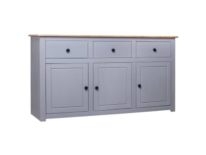 vidaXL Komoda sivá 135x40x80 cm masívne borovicové drevo Panama