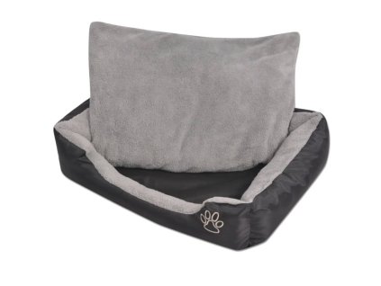 vidaXL Psí pelech s čalúneným vankúšom, veľkosť XL, čierny