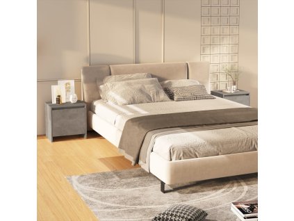 vidaXL Nočné stolíky 2 ks betónové sivé 45x34x44,5 cm drevotrieska
