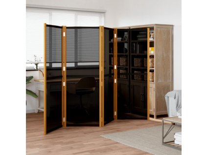 vidaXL 4-panelový paraván čierny 280x180 cm