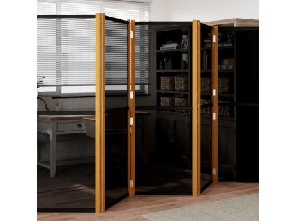 vidaXL 5-panelový paraván čierny 350x180 cm