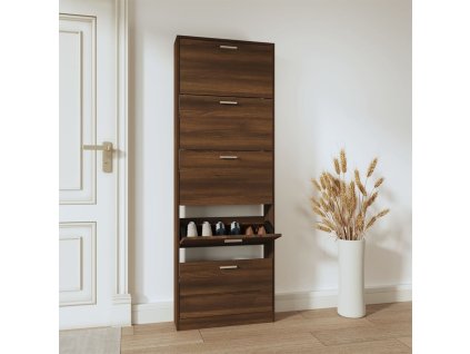 vidaXL Botník hnedý dub 59x17x169 cm spracované drevo