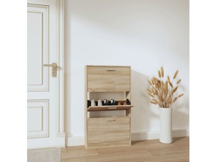 vidaXL Botník dubový 59x17x108 cm spracované drevo