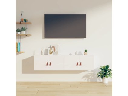 vidaXL Nástenné skrinky 2 ks biele 60x30x30 cm masívna borovica