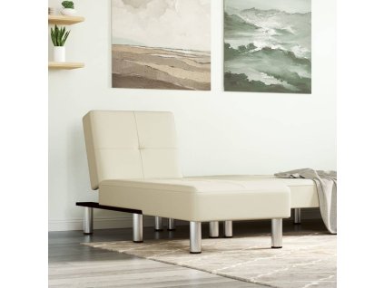 vidaXL Leňoška krémová umelá koža