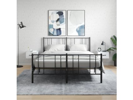 vidaXL Nástenné nočné stolíky 2 ks lesklé biele 35x35x20 cm