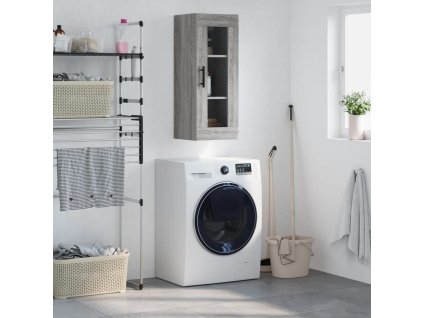 vidaXL Nástenná skrinka, sivá sonoma 34,5x34x90 cm