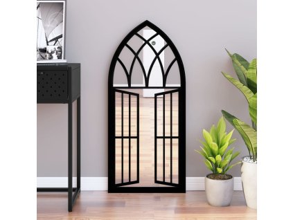 vidaXL Zrkadlo čierne 100x45 cm železo interiérové