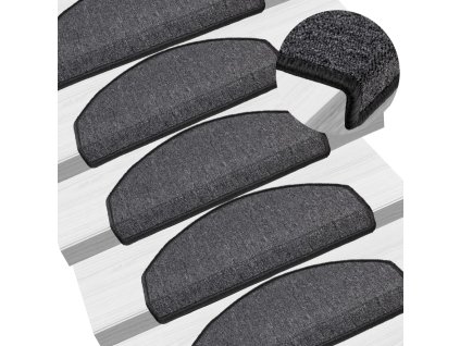 vidaXL Schodové rohože 10 ks 65x24x4 cm antracitové, polkruhové, veľké